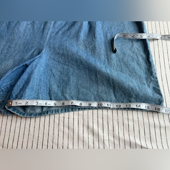 Denim Tank Sleeveless One Piece Romper Jumper Shorts Button Front Closure L/XL - Picture 11 of 11